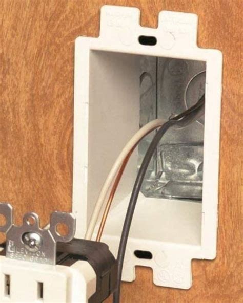 replace metal electrical box with plastic|install outlet box without stud.